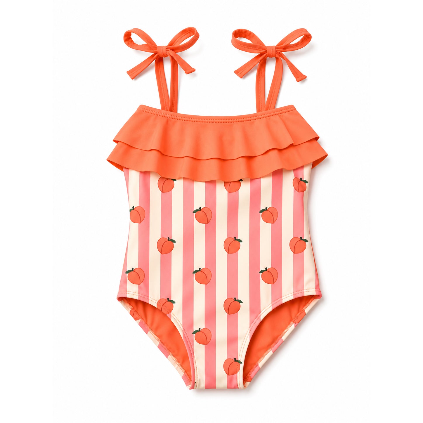 Maillot une pièce enfant à volants réversible