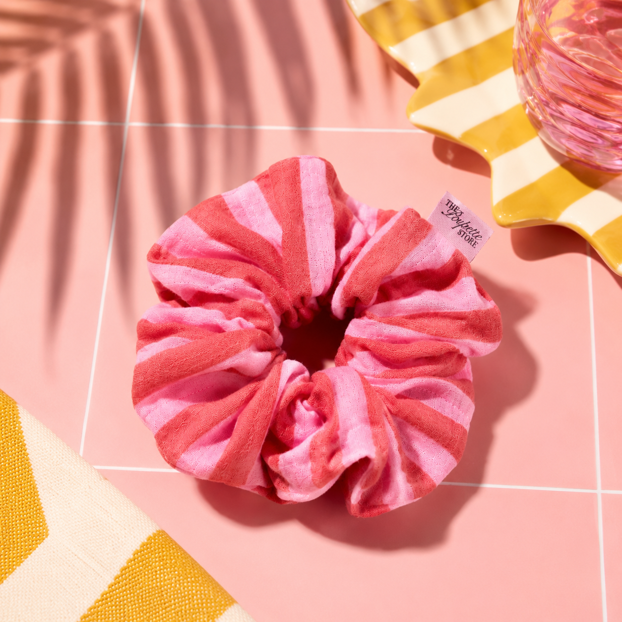 Chouchou "scrunchie" rayé