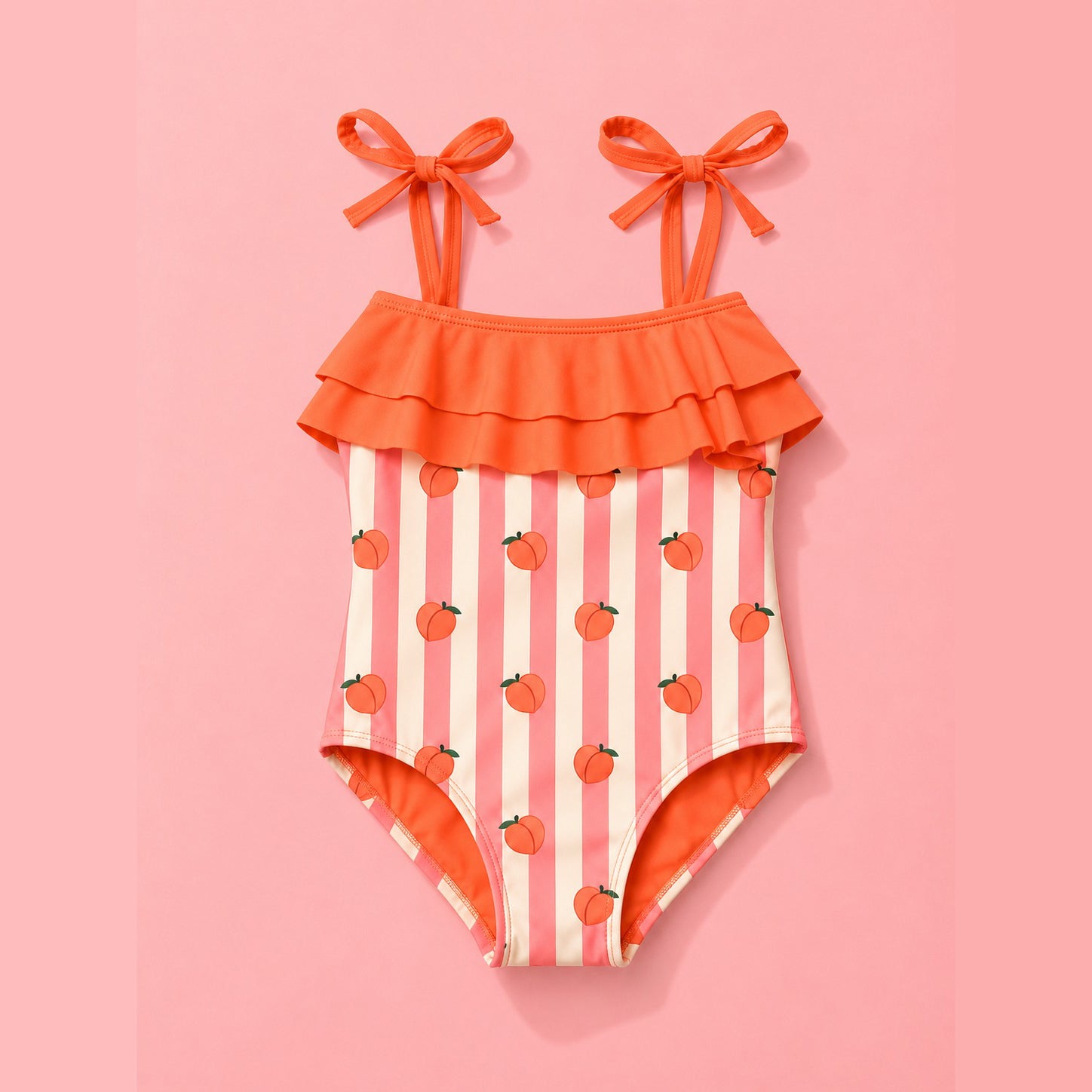 Maillot une pièce enfant à volants réversible